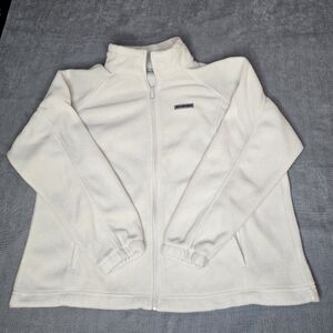 Columbia Jacket Womens 2XL Ivory White Full Zip Outdoors Pockets Long Sleeve